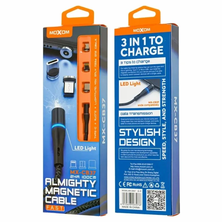 Moxom CB37 3-in-1 Magnetic Cable