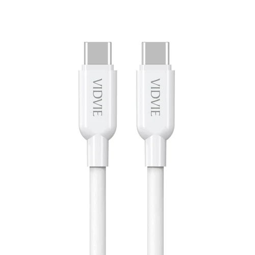 VIDVIE Type-C to Type-C Data Cable, 60 Watt, 1.2 Meter, White - CB4025C&C