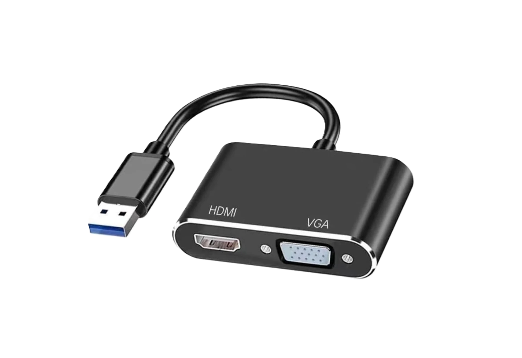 USB to HDMI VGA Adapter, 1080P USB 3.0 to HDMI+VGA Converter with Audio & Video
